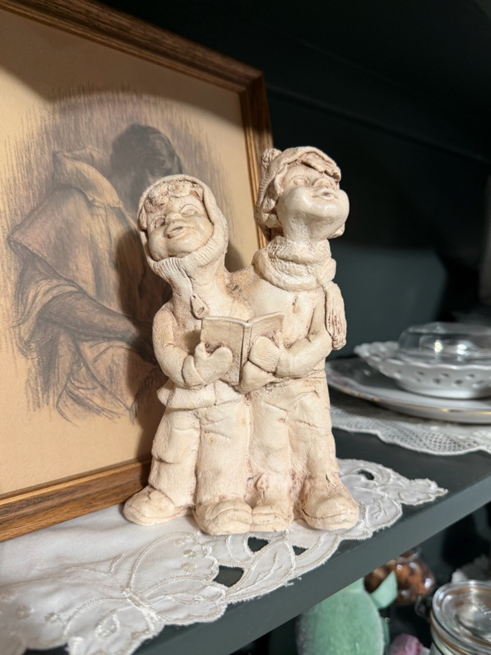 Handcrafted Cream Carolers Figurine - Home Art Decor